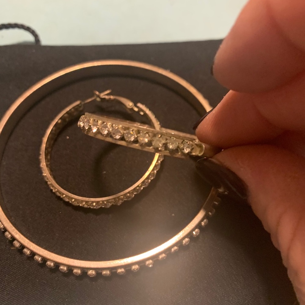 Bangle bracelet and hoop earring set